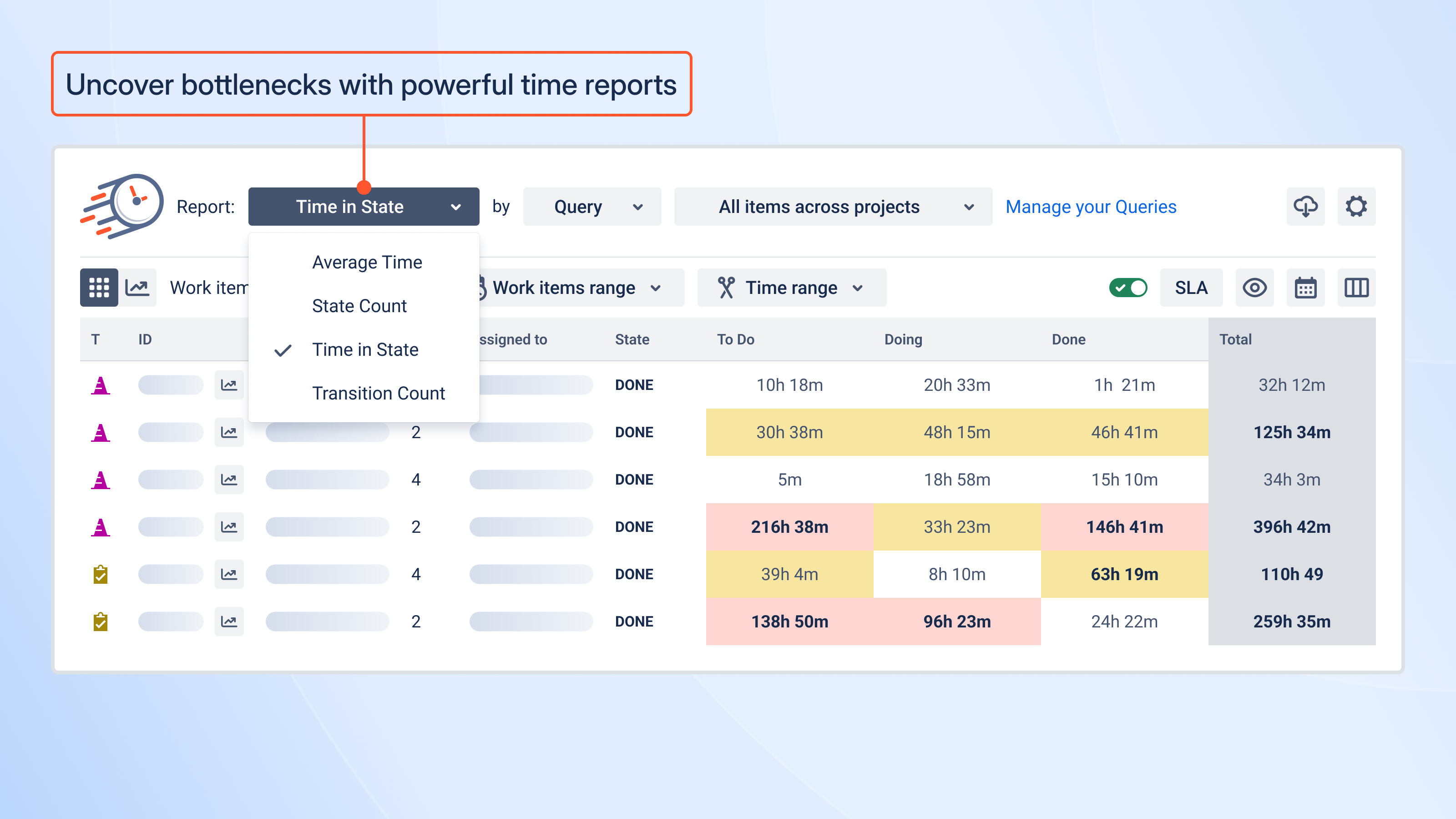 Screenshot of showing Report functionality